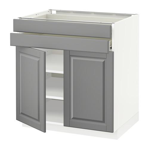МЕТОД / ФОРВАРА Напольный шкаф/2дверцы/2ящика - Будбин серый, белый