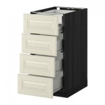 МЕТОД / ФОРВАРА Нплн шк 4фрнт/2нзк/3срд ящ - 40x60 см, Будбин белый с оттенком, под дерево черный МЕТОД / ФОРВАРА Нплн шк 4фрнт/2нзк/3срд ящ - 40x60 см, Будбин белый с оттенком, под дерево черный