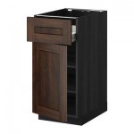 МЕТОД / ФОРВАРА Напольн шкаф с полкой/ящиком/дверью - под дерево черный, Эдсерум под дерево коричневый, 40x60 см