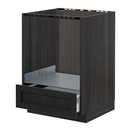 МЕТОД / МАКСИМЕРА Напольный шкаф д/духовки, с ящиком - под дерево черный, Лерх черная морилка