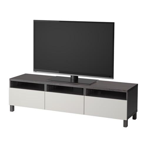 БЕСТО Тумба д/ТВ с ящиками - черно-коричневый/Лаппвикен светло-серый, направляющие ящика, плавно закр БЕСТО Тумба д/ТВ с ящиками - черно-коричневый/Лаппвикен светло-серый, направляющие ящика, плавно закр