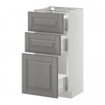 МЕТОД / ФОРВАРА Нплн шк 3 фрнт/3 средн ящика - белый, Будбин серый, 40x37 см МЕТОД / ФОРВАРА Нплн шк 3 фрнт/3 средн ящика - белый, Будбин серый, 40x37 см