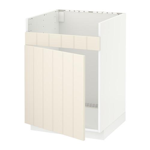 МЕТОД Нплн шкаф для одинарн мойки ДУМШЁ - белый, Хитарп белый с оттенком