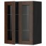 МЕТОД Навесной шкаф с полками/2 стекл дв - под дерево черный, Эдсерум под дерево коричневый, 60x80 см