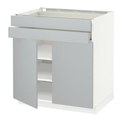 МЕТОД / ФОРВАРА Напольный шкаф/2дверцы/2ящика - Веддинге серый, белый МЕТОД / ФОРВАРА Напольный шкаф/2дверцы/2ящика - Веддинге серый, белый