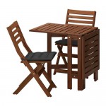 ЭПЛАРО Стол+2 складных стула,д/сада - Эпларо коричневая морилка/Холло черный