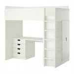 СТУВА Кровать-чердак/4 ящика/2 дверцы - белый СТУВА Кровать-чердак/4 ящика/2 дверцы - белый