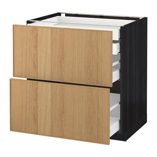 МЕТОД / МАКСИМЕРА Напл шк 2 фрнт/2низ/1срд/1 выс ящ - под дерево черный, Экестад дуб, 80x60 см МЕТОД / МАКСИМЕРА Напл шк 2 фрнт/2низ/1срд/1 выс ящ - под дерево черный, Экестад дуб, 80x60 см