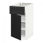 МЕТОД / МАКСИМЕРА Напольный шкаф с ящиком/дверью - 40x60 см, Лаксарби черно-коричневый, белый