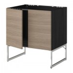 МЕТОД Напольн шкаф д раковины+2 двери - Брокхульт под грецкий орех светло-серый, МЕТОД Напольн шкаф д раковины+2 двери - Брокхульт под грецкий орех светло-серый,