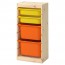 ТРУФАСТ Комбинация д/хранения+контейнерами - светлая беленая сосна оранжевый/желтый