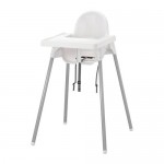 ANTILOP высокий стульчик со столешн белый/серебристый