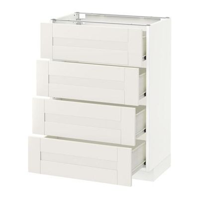 МЕТОД / ФОРВАРА Напольн шкаф 4 фронт панели/4 ящика - 60x37 см, Сэведаль белый, белый МЕТОД / ФОРВАРА Напольн шкаф 4 фронт панели/4 ящика - 60x37 см, Сэведаль белый, белый