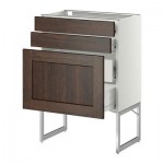 МЕТОД / ФОРВАРА Напольн шкаф 3фронт пнл/2низ/2ср ящ - 60x37x60 см, Эдсерум под дерево коричневый, белый МЕТОД / ФОРВАРА Напольн шкаф 3фронт пнл/2низ/2ср ящ - 60x37x60 см, Эдсерум под дерево коричневый, белый