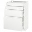МЕТОД / МАКСИМЕРА Напольн шкаф 4 фронт панели/4 ящика - белый, Воксторп белый, 60x37 см