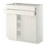 МЕТОД / МАКСИМЕРА Напольный шкаф/2дверцы/2ящика - 80x37 см, Росдаль белый ясень, белый МЕТОД / МАКСИМЕРА Напольный шкаф/2дверцы/2ящика - 80x37 см, Росдаль белый ясень, белый