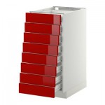 МЕТОД / ФОРВАРА Наполн шкаф 8 фронт/8 низк ящиков - 40x60 см, Рингульт глянцевый красный, белый МЕТОД / ФОРВАРА Наполн шкаф 8 фронт/8 низк ящиков - 40x60 см, Рингульт глянцевый красный, белый