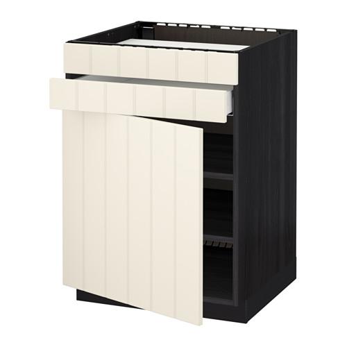 МЕТОД / МАКСИМЕРА Нап шк д/вар панели/дв/2фасада/1ящ - под дерево черный, Хитарп белый с оттенком