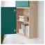 БЕСТО Навесной шкаф с 2 дверями - под беленый дуб/Халлставик сине-зеленый