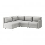 VALLENTUNA модульный угловой диван, 3-местный с отделением для хранения/Оррста светло-серый