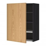 МЕТОД Шкаф навесной с сушкой - под дерево черный, Экестад дуб, 60x80 см