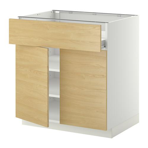 МЕТОД / ФОРВАРА Напол шкаф/полки/ящик/2двери - белый, Тингсрид под березу МЕТОД / ФОРВАРА Напол шкаф/полки/ящик/2двери - белый, Тингсрид под березу