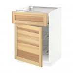 МЕТОД / ФОРВАРА Напольн шкаф с пров корз/ящ/дверью - белый, Торхэмн естественный ясень, 60x60 см МЕТОД / ФОРВАРА Напольн шкаф с пров корз/ящ/дверью - белый, Торхэмн естественный ясень, 60x60 см