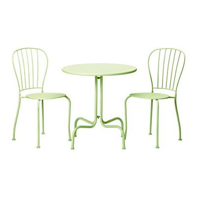 ЛЭККЭ Стол и 2 стула - светло-зеленый