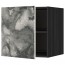 МЕТОД Верх шкаф на холодильн/морозильн - под дерево черный, Кальвиа с печатным рисунком, 60x60 см