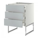 МЕТОД / МАКСИМЕРА Напольн шкаф/3фронт пнл/3ящика - 60x60x60 см, Веддинге серый, белый МЕТОД / МАКСИМЕРА Напольн шкаф/3фронт пнл/3ящика - 60x60x60 см, Веддинге серый, белый