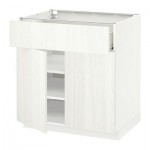 МЕТОД / ФОРВАРА Напольный шкаф+ящик/2дверцы - 80x60 см, Росдаль белый ясень, белый МЕТОД / ФОРВАРА Напольный шкаф+ящик/2дверцы - 80x60 см, Росдаль белый ясень, белый