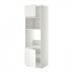 МЕТОД Выс шкаф д/духовки/СВЧ/2 дв/полки - 60x60x200 см, Нодста белый/алюминий, белый МЕТОД Выс шкаф д/духовки/СВЧ/2 дв/полки - 60x60x200 см, Нодста белый/алюминий, белый