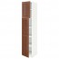 МЕТОД Высокий шкаф с полками/2 дверцы - белый, Филипстад коричневый, 40x60x200 см