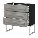 МЕТОД / МАКСИМЕРА Нплн шк 3 фрнт/3 средн ящика - под дерево черный, Будбин серый, 80x37x60 см МЕТОД / МАКСИМЕРА Нплн шк 3 фрнт/3 средн ящика - под дерево черный, Будбин серый, 80x37x60 см