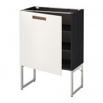 МЕТОД Напольный шкаф с полками - 60x37x60 см, Мэрста белый, под дерево черный