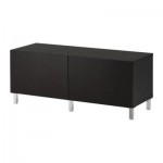 БЕСТО Комбинация для хранения с дверцами - черно-коричневый БЕСТО Комбинация для хранения с дверцами - черно-коричневый