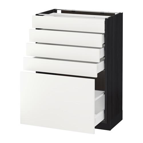 МЕТОД / МАКСИМЕРА Напольный шкаф с 5 ящиками - под дерево черный, Хэггеби белый, 60x37 см МЕТОД / МАКСИМЕРА Напольный шкаф с 5 ящиками - под дерево черный, Хэггеби белый, 60x37 см