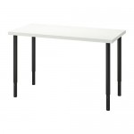 OLOV/LINNMON стол белый/черный 60x120 cm