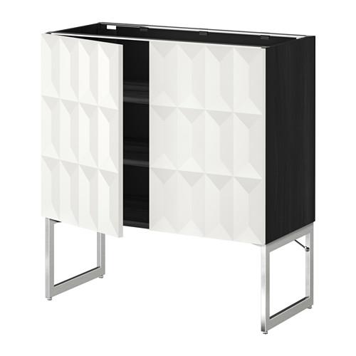 МЕТОД Напол шкаф с полками/2двери - под дерево черный, Гэррестад белый, 80x37x60 см МЕТОД Напол шкаф с полками/2двери - под дерево черный, Гэррестад белый, 80x37x60 см