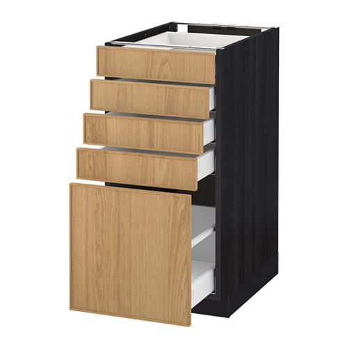 МЕТОД / МАКСИМЕРА Напольный шкаф с 5 ящиками - под дерево черный, Экестад дуб, 40x60 см МЕТОД / МАКСИМЕРА Напольный шкаф с 5 ящиками - под дерево черный, Экестад дуб, 40x60 см