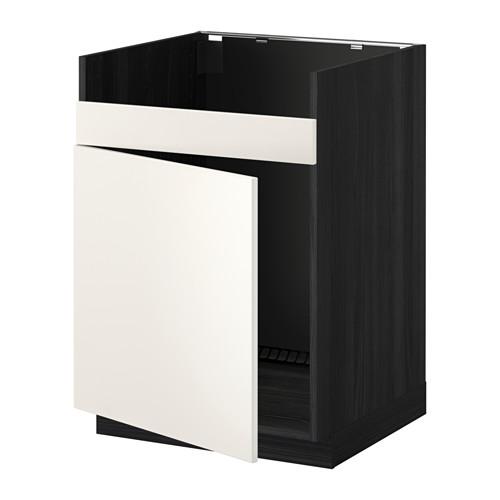 МЕТОД Нплн шкаф для одинарн мойки ДУМШЁ - под дерево черный, Веддинге белый МЕТОД Нплн шкаф для одинарн мойки ДУМШЁ - под дерево черный, Веддинге белый