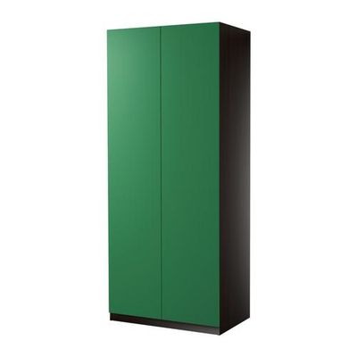 ПАКС Гардероб 2-дверный - Танем зеленый, черно-коричневый, 100x38x236 см, плавно закрывающиеся петли