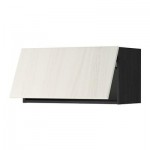 МЕТОД Горизонтальный навесной шкаф - 80x40 см, Росдаль белый ясень, под дерево черный МЕТОД Горизонтальный навесной шкаф - 80x40 см, Росдаль белый ясень, под дерево черный