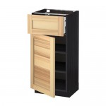 МЕТОД / МАКСИМЕРА Напольный шкаф с ящиком/дверью - под дерево черный, Торхэмн естественный ясень, 40x37 см МЕТОД / МАКСИМЕРА Напольный шкаф с ящиком/дверью - под дерево черный, Торхэмн естественный ясень, 40x37 см