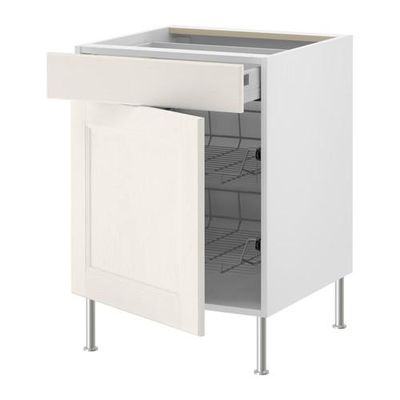 ФАКТУМ Напольн шкаф с пров корз/ящ/дверью - Рамшё белый, 60 см ФАКТУМ Напольн шкаф с пров корз/ящ/дверью - Рамшё белый, 60 см