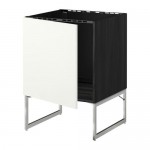 МЕТОД Напольный шкаф для раковины - под дерево черный, Хэггеби белый