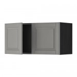 МЕТОД Навесной шкаф с 2 дверями - под дерево черный, Будбин серый