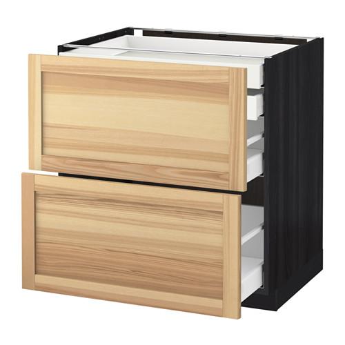 МЕТОД / МАКСИМЕРА Напл шк 2 фрнт/2низ/1срд/1 выс ящ - под дерево черный, Торхэмн естественный ясень, 80x60 см МЕТОД / МАКСИМЕРА Напл шк 2 фрнт/2низ/1срд/1 выс ящ - под дерево черный, Торхэмн естественный ясень, 80x60 см