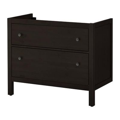 HEMNES шкаф для раковины с 2 ящ морилка черно-коричнев 100x47x83 cm