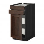 МЕТОД / ФОРВАРА Нплн шк двр/2фрнт/2нзк/2срд ящ - под дерево черный, Эдсерум под дерево коричневый, 40x60 см